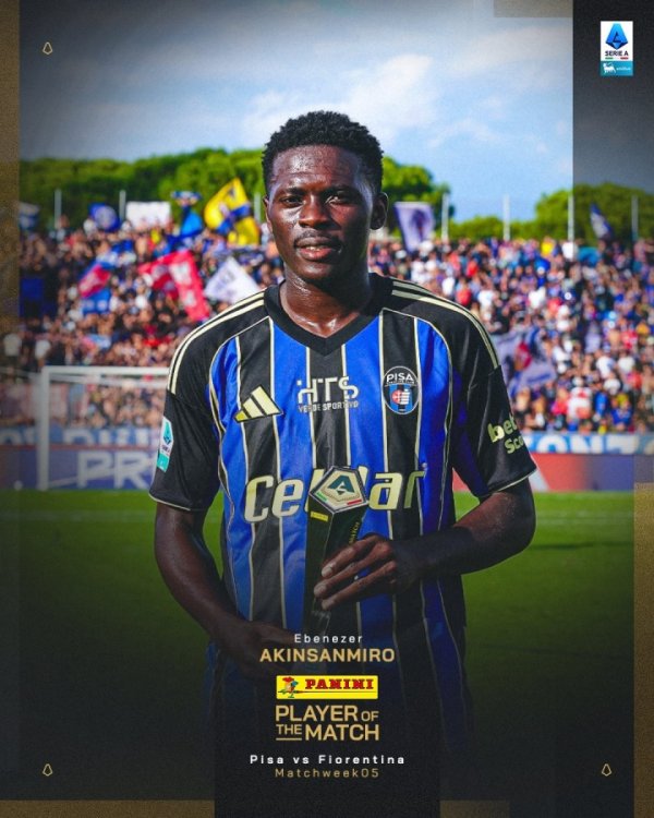 记者：外租比萨时辰推崇出色，国米球探现场历练小将阿金桑米罗