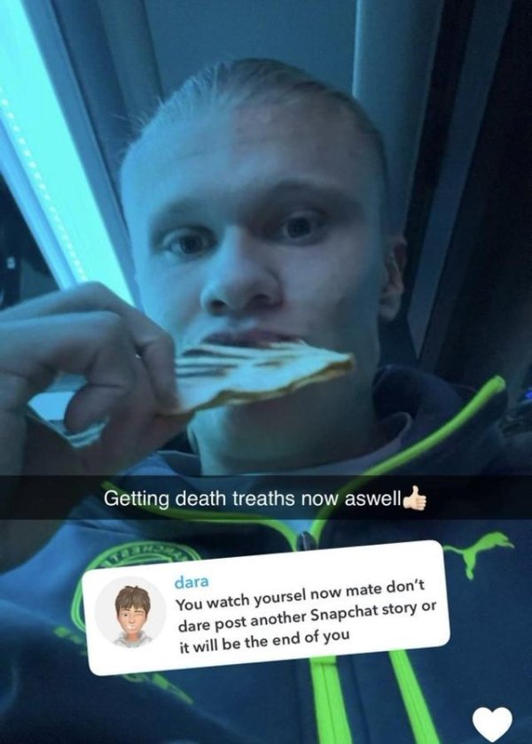 什么仇什么怨哈兰德收到牺牲恫吓：敢再发动态你就罢了！