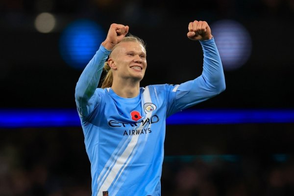 哈兰德本赛季英超11场14球，仅次于他我方22-23赛季同时17球